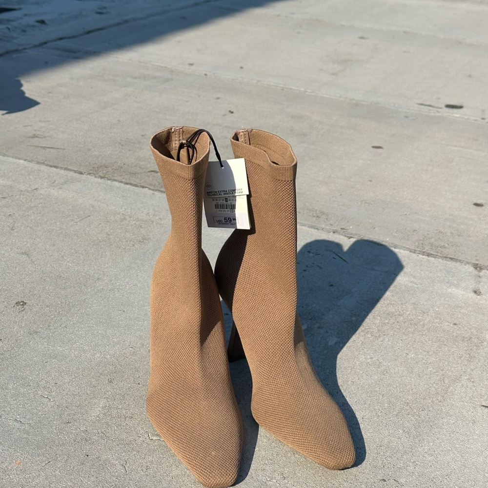Zara Tan Ankle Boots